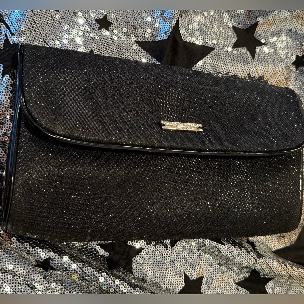 Giorgio Armani Black Sparkly Evening Clutch